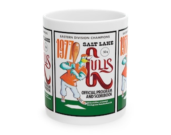 Vintage 1977 Baseball Salt Lake City Gulls Ceramic Mug, Gift for Sports Fans, Coffee Cup, Tea Mug, Baseball Lover Gift, Sport Enthusiast