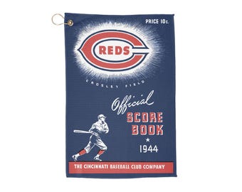 Vintage 1944 Baseball Cincinnati Golf Towels - Sports Fan Gift, Retro Golf Accessories, Golf Lover Present, Unique Golf Towel, Golfing Gear