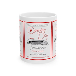 Ceramic Mug, 1934 Baseball Boston Red Sox - Boston Americans Opening Day, 11oz, 15oz. Sports Fan Mug, Baseball Enthusiast Gift, Red Sox