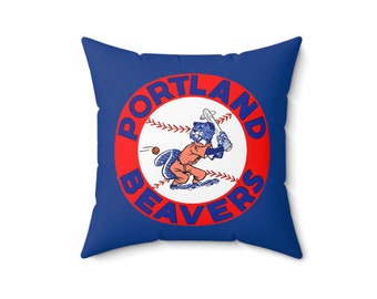 1967 Vintage Portland Beavers - Pacific Coast League Baseball - Indoor Square Pillow