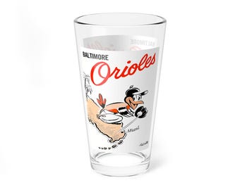 Mixing Glass, 16oz - 1959 Baseball Spring Training Baltimore Orioles, Vintage Collectible Barware, Drinkware, Gift for Sports Fan, Unique