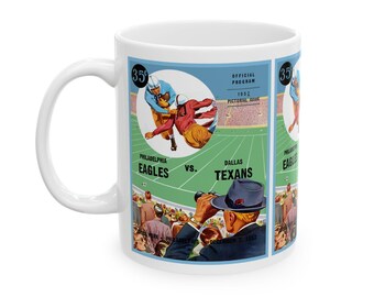 Vintage 1952 Football Philadelphia Eagles Dallas Texans Ceramic Mug, Sports Fan Gift, Coffee Cup, Tea Mug, Football Lover Gift, Sport Team