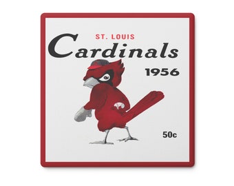 1956 Vintage St. Louis Cardinals Baseball Yearbook Cover - Soapstone Coaster Set (4)