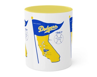 1967 Vintage Santa Barbara Dodgers Baseball - California League - Colorful Mugs, 11oz