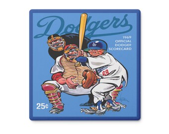 1969 Vintage Los Angeles Dodgers Program Cover - Soapstone Coaster Set (4)