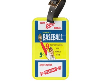 1955 Baseball Bowman's Card Wrapper Luggage Tag | Vintage Baseball