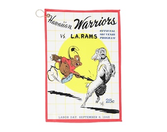 Sports Towel, 1948 Football Hawaii Warriors-Los Angeles Rams Design, Golf Accessories, Unique Gift for Sports Fans, Game Day Towel, Golf