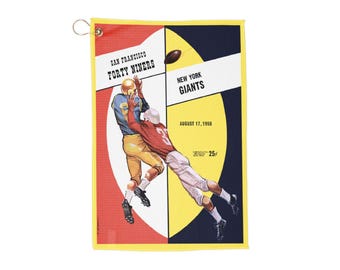 Vintage 1958 Football New York Giants - San Francisco 49ers Golf Towel, Sports Towel, Golf Gift, Football Fan Gift, Game Day Towel