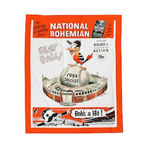 Velveteen Blanket, 1954 Baltimore Orioles Baseball Plush Throw for Baseball Fans, Sports Enthusiasts, Baseball Lovers, Home Decor, Gifts