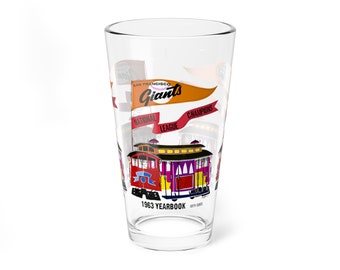 1963 Vintage San Francisco Giants Baseball Yearbook Cover -  Pint Glass, 16oz