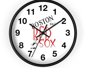 1967 Vintage Red Sox Baseball - Wall Clock