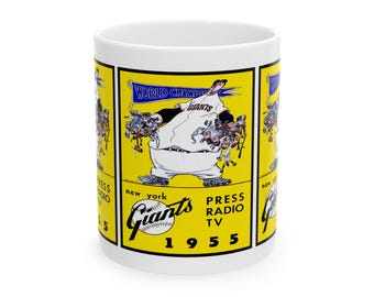 Vintage Baseball 1955 New York Giants Ceramic Mug, 11oz, 15oz- Sports Fan Gift, Baseball Lover Cup, Baseball Memorabilia, Sports Collectible