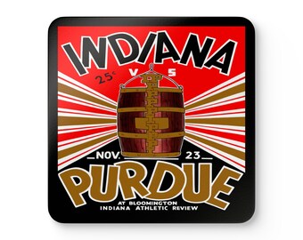 1935 Vintage Indiana - Purdue Football Program Cover- Corkwood Coaster Set