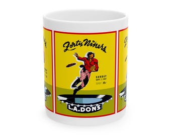 Vintage 1947 Football 49ers Los Angeles Dons Ceramic Mug, Sports Fan Gift, Coffee Cup, Retro Sports Memorabilia, Football Enthusiast, Unique