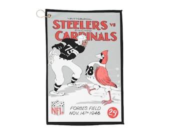 Vintage 1948 Football Steelers-Cardinals Golf Towel, Sports Fan, Golf Lover, Golf Accessories, Sports Memorabilia, Golf Gift