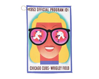 Vintage Baseball Chicago Cubs Golf Towel, Sports Fan Gift, Retro Team Memorabilia, Golfer Accessories, Father's Day Present