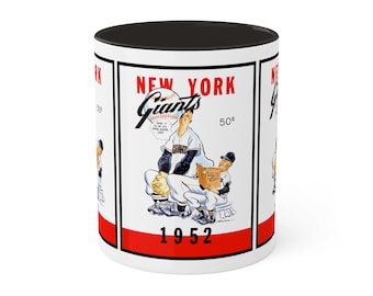 1952 Vintage New York Giants Baseball Yearbook Cover - Colorful Mugs, 11oz