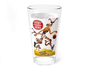 Vintage 1949 Basketball Boston Celtics Mixing Glass, 16oz - Retro Sports Barware, Gift for Basketball Fans, Basketball Memorabilia
