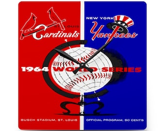 1964 Vintage New York Yankees - St Louis Cardinals - Baseball World Series Program Cover- Acrylic Wall Clock