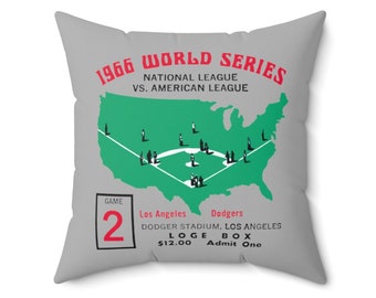 1966 Vintage World Series Ticket Stub - Dodger Stadium - Indoor Pillow