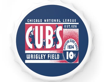 Vintage 1934 Baseball Bottle Opener, Retro Cubs Memorabilia, Unique Gift for Sports Fans, Father's Day, Home Bar Accessory, Collectible Tool