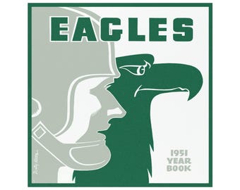 Vintage Car Magnet 1951 Football Philadelphia Eagles Yearbook, Sports Memorabilia Magnet, Retro Football Magnet, Football Fan Gift, Unique