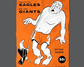 Vintage 1959 New York Giants Philadelphia Eagles Football Golf Towel - Sports Towel, Golf Gift, Football Memorabilia, Football Fan Gift