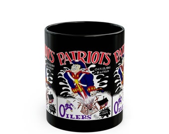 1961 Vintage Boston Patriots-Houston Oilers Football Program Cover - Black Mug 11 oz