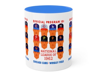 1962 Vintage Chicago Cubs Program Cover - National League - Colorful Mugs, 11oz