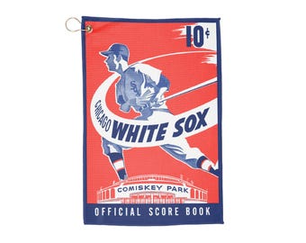 Golf Towels, 1950 Baseball Chicago White Sox Design - Sports Towel, Golf Accessory, Gift for Golfers, Vintage Baseball Towel, Sports Fan
