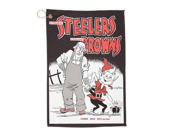 1953 Browns vs Steelers Football Design Golf Towel