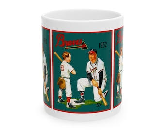 Vintage 1952 Baseball Boston Braves Yearbook Ceramic Mug, Sports Fan Gift, Baseball Memorabilia Mug, Baseball Collectible Mug, Baseball Gift
