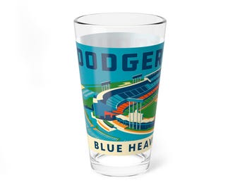 Dodger Stadium Blue Heaven on Earth Mixing Glass, 16oz | Baseball Stadium Barware