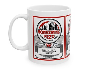 Vintage Football Ceramic Mug, 11oz 15oz Cup for Sports Fans, Retro Wisconsin Illinois Team Game Day Drinkware, Gift for Football Lovers,
