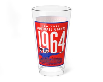 Mixing Glass, 16oz - 1964 Football New York Giants, Sports Fan Gift, Barware, Vintage Football Decor, Father's Day Gift