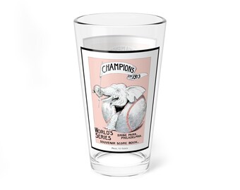 1913 Baseball World Series Philadelphia Athletics New York Giants Mixing Glass