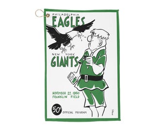 Golf Towels, Retro 1960 Football Eagles-Giants Design - Sports Towel, Golf Accessories, Golf Gift, Vintage Sports Decor, Golf Equipment