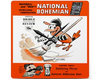 1955 Vintage Baltimore Orioles Baseball Scorebook Cover - Acrylic Wall Clock