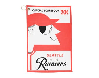 Vintage Baseball 1956 Seattle Rainiers Golf Towels - Sports Towel, Golf Accessories, Gift for Baseball Fans, Sports Memorabilia,Golf Towel