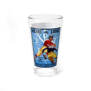 Mixglas, Vintage 1940 Football Bears - Lions Retro Design, Barware, Männerhöhle Dekor, Sport Fan Geschenk, Tailgating Becher, Spieltag Glaswaren