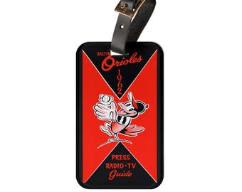 1962 Baseball Baltimore Luggage Tag | Vintage Baseball Travel ID