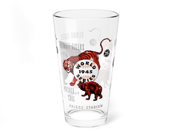 1945 Vintage Detroit Tigers - Chicago Cubs Baseball World Series Program Cover  -  Pint Glass, 16oz
