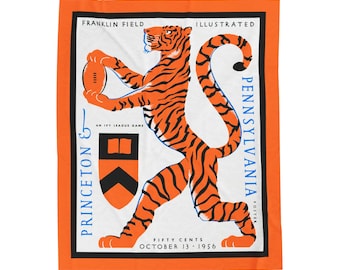 Plush Blanket, 1956 Vintage Pennsylvania - Princeton Football, Throw Blanket, Home Decor, Sports Fan Gift, Game Day Blanket
