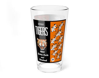 Mixing Glass, 16oz - 1965 Baseball Spring Training Detroit Tigers, Vintage Barware, Gift for Baseball Fans, Sports Memorabilia, Detroit