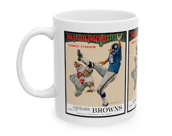 Ceramic Mug, 1963 New York Giants Football Cleveland Browns, Coffee Cup, Tea Mug, Sports Fan Gift, Vintage Football Memorabilia,Retro Design