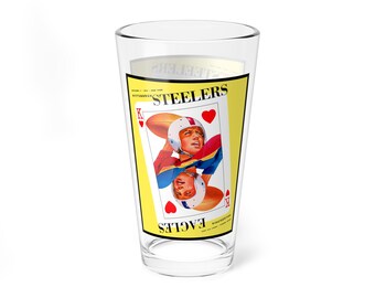 Vintage Football 16oz Mixing Glass - 1950 Pittsburgh Steelers Philadelphia Eagles Fan Gift, Retro Sports Barware