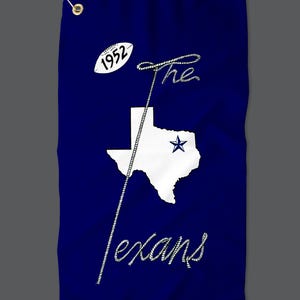 Vintage 1952 Dallas Texans Football Golf Towels - Sports Fan Gift, Retro Golf Accessories, Football Memorabilia, Dallas Sports Decor, Golf