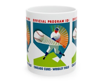 1960 Vintage Chicago Cubs Baseball Program Cover - Ceramic Mug, 11oz