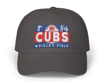 1932 Vintage Chicago Cubs Wrigley Field Scorecard Cover - Dad Cap, Baseball Hat, Vintage Sports Memorabilia, Retro Baseball Cap, Embroidered