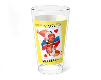 Vintage Football 16oz Mixing Glass - 1950 Philadelphia Eagles Pittsburgh Steelers Fan Gift, Retro Sports Barware